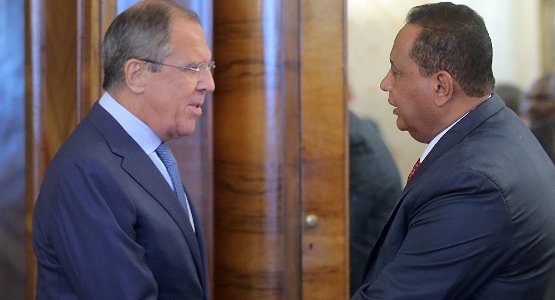 Russian Foreign Minister Sergei Lavrov, (L), and Sudanese Foreign Minister Ibrahim Ghandour meet in Moscow on 9 oct 2015 (Photo Sputnik/Vitaliy Belousov)