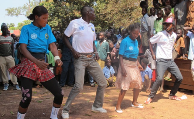 Freedom Stars Live band in action in Yambio Freedom  square (Photo ST)