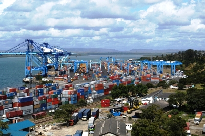 Containers stationed at the Kenyan port of Mombasa (Getty Images)