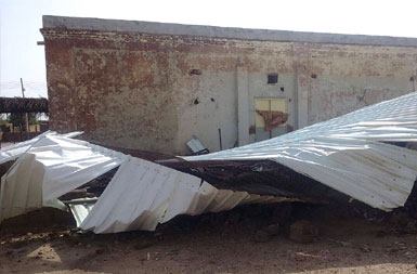 أضرار عاصفة رعدية ببلدة (قبوجة) بولاية الجزيرة ـ السبت 11 يونيو 2016