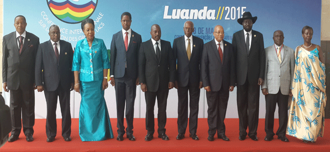 ICGLR leaders pose for a collective photo during the 9th extra-ordinary summit in May 2015 (ICLR Photo)
