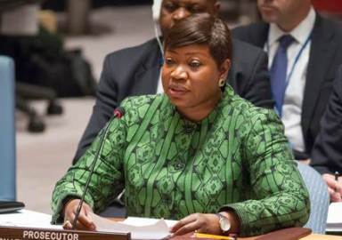 Fatou Bensouda, Prosecutor of the International Criminal Court (ICC), briefs the Security Council at its meeting on the situation in Darfur, Sudan. (UN Photo/Loey Felipe)