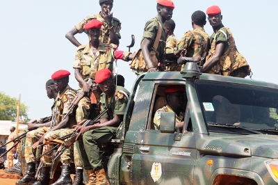 SPLA forces patrol the street of Wau town on May 16, 2016 (ST)
