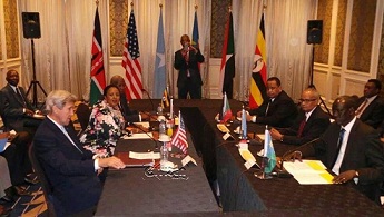 وزراء خارجية (ايقاد) أثناء إجتماعهم في نيروبي بوزير الخارجية الأميركي حول الأوضاع في جنوب السودان..الاثنين 22 أغسطس 2016