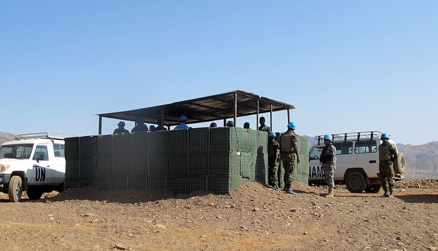 A UNAMID observation post newly built near the IDP gathering site in Sortony, North Darfur on 20 November 2016 (UNMAID Photo)