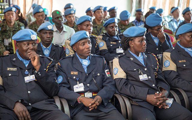 Eighteen Individual Police Officers (including four Females) received UN medals on 23 April 2015 (UNMISS Photo)