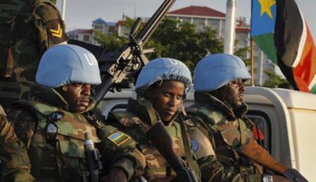 UNMISS peacekeepers from Rwanda wait to escort members of the visiting U.N. Security Council on Friday, September 2, 2016 (AP/Justin Lynch file Photo)