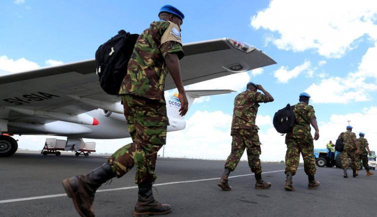 Kenya soldiers, the first batch of the troops who had served in the UNMISS, arrive at the Jomo Kenyatta international airport in Nairobi Kenya, November 9, 2016, (Reuters/Thomas Mukoya Photo)