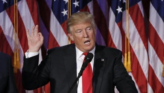 U.S. President elect Donald Trump speaks at election night rally in Manhattan, New York, U.S., November 9, 2016. (Reuters/Mike Segar Photo)