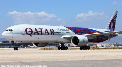 Qatar Airways Boeing 777-300ER A7-BAE (Bangaloreaviation)