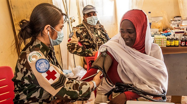 UNAMID’s Civil-Military Cooperation (CIMIC) Unit conducted a free medical campaign at the Nour Alhuda Basic School for Girls in El Fasher, North Darfur on 9 February 2017 (UNAMID Photo)