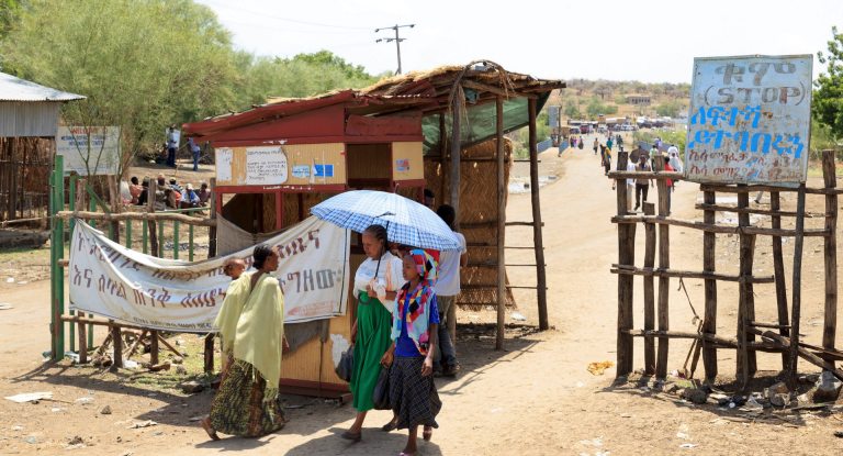 A checkpoint in Metema in north-western Ethiopia, next to the border with Sudan. The town is a centre of a booming trade in migrants from Ethiopia and Eritrea. (AP Photo)