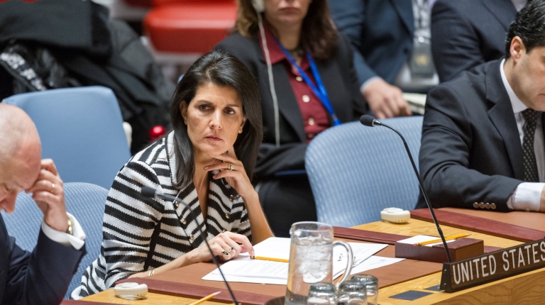 Nikki R. Haley, United States Permanent Representative to the UN, at the UN Security Council meeting on 7 February 2017 (UN Photo)