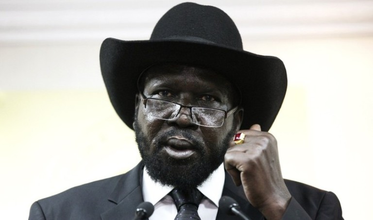 Kiir addresses a news conference inside his office in the capital Juba September 12, 2013 (Reuters photo)