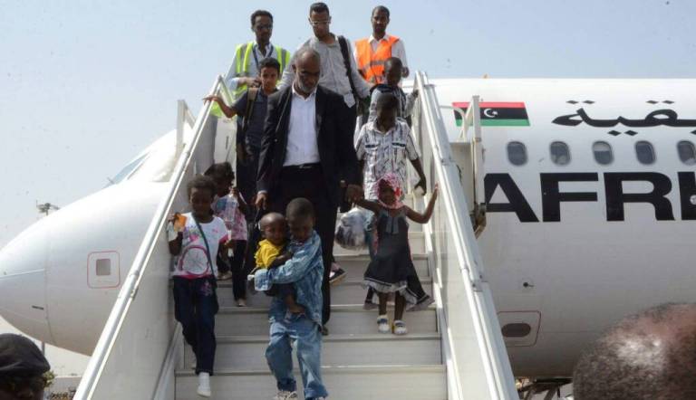 Children of ISIS fighters arrives to Khartoum Airport on 20 June 2017 (ST photo)
