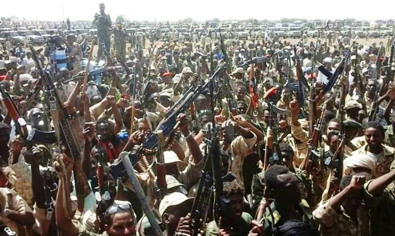 Border Guards Forces hold their weapons during a gathering in North Darfur area of Misteriya on 13 Aug 2017 (ST Photo)
