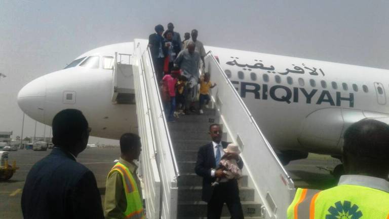 Four children of Daesh Sudanese fighters killed in Libya repatriated to Khartoum on 22 August 2017 (ST photo)