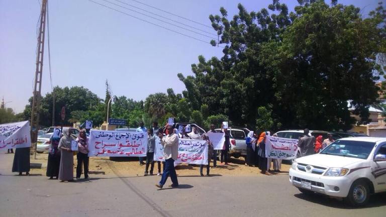 Sudanese opposition groups protested against the detention of SCoP members outside the UN headquarters in Khartoum on 3 October 2017 (ST Photo)