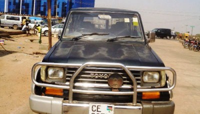 A vehicle with an old South Sudan number plate (Gurtong photo)