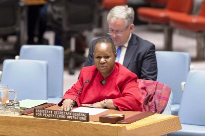 Bintou Keita, Assistant Secretary-General for UN Peacekeeping Operations, addresses the Security Council (UN Photo)