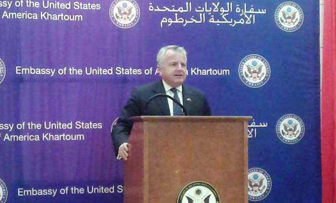 U.S. Deputy Secretary of State John Sullivan addressing the staff of American embassy in Khartoum 16 Nov 2017 (Photo U.S. Embassy Khartoum)