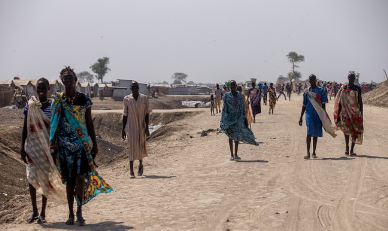 Residents of Bentiu Protection of Civilians site pictured on 15 February 2016 (UNMISS photo)