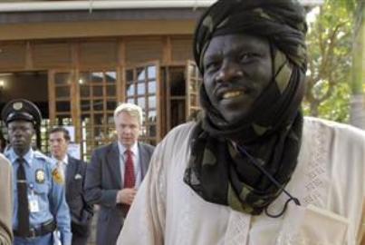SLA field commander Suleiman Marjane arrives to attend a UN sponsored meeting on reunification of Darfur armed factions in the Tanzanian resort of Arusha on August 5, 2007 ( Reuters Photo)