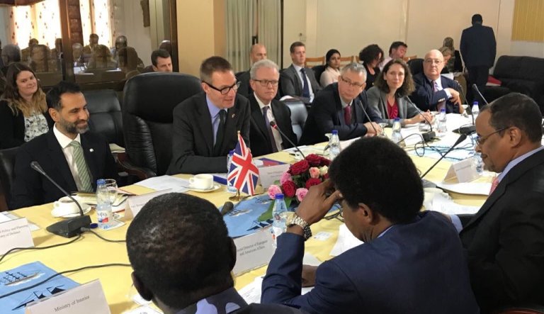 Fifth meeting of UK Sudan Strategic Dialogue in Khartoum on 24 April 2018 (Photo Chris Trott Twitter 's page)