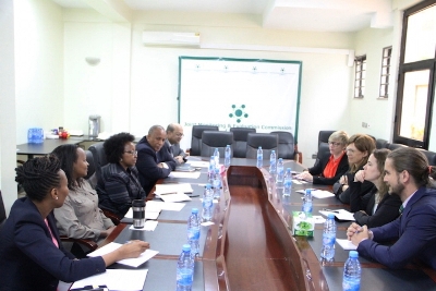 JMEC Team led by Chief of Staff Ambassador Berhanu Kebede (Second far left) with the Swedish delegation (JMEC photo)