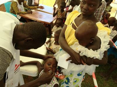 Oral cholera vaccination site in Nuru Baptist Church area, Juba (MSF photo)