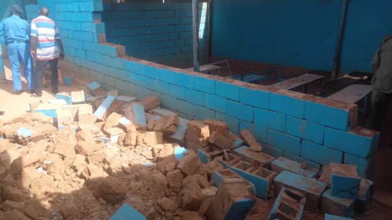 classroom wall collapsed in a school in Khartoum on 1 August 2018 (ST Photo)