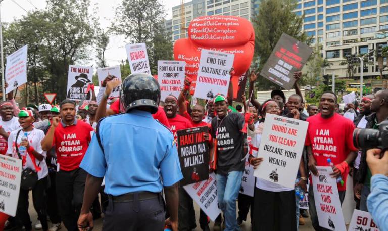 Team Courage members protest in Nairobi (file photo )