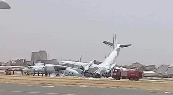 Two military planes collide at Khartoum Airport on 3 October 2018 (ST Photo)