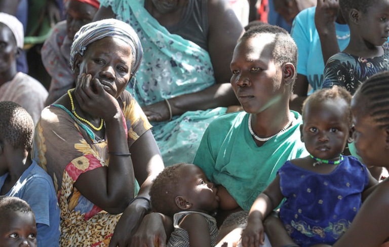 Displaced civilians from five villages around Kuda Payam, 72 klm west of Juba, after killing of 14 people following attacks by pastoral communities, in their area on 15 August 2018 (UNMISS Photo)