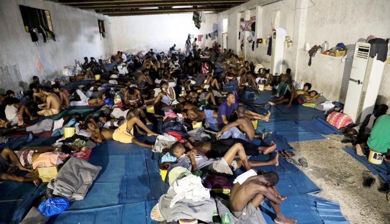 Migrants are seen at the centre of the Anti-Illegal Immigration Authority in Tripoli, Libya September 10, 2017. (Reuters Photo)