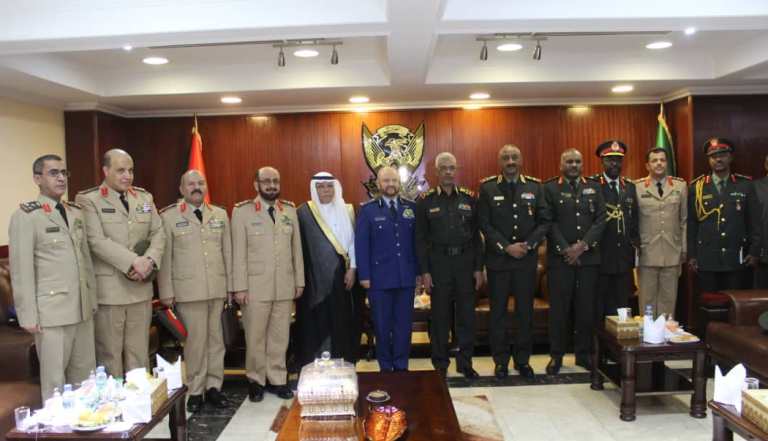 Visiting Saudi military delegation headed by saudi chief of staff received by Sudanese defence minister on 18 Dec 2018 (ST photo)