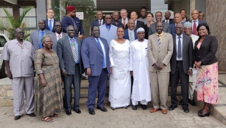 The Independent Boundaries Commission (IBC) members pose on 19 March 2019 (IGAD photo)