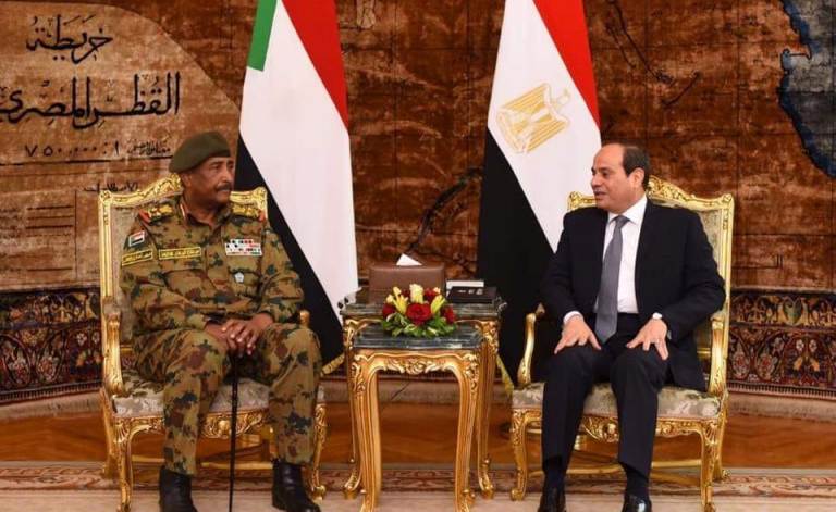 Al-Sisi receives al-Burhan in Cairo on 25, 2019 (Photo Suna)