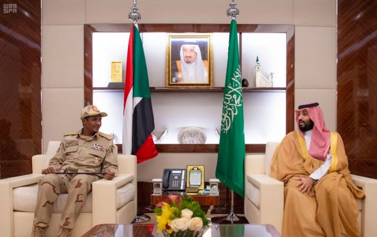 Saudi Crown Prince meets deputy head of Sudan's TMC on 23 May 2019 (SPA Photo)