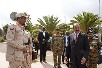 Hemetti with President Afewerki in Asmara on 2 July 2019 (Eritrean Govt Photo)