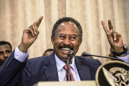Sudan's new Prime Minister Abdalla Hamdok speaks during a press conference in Khartoum on Wednesday, August 21, 2019 (AP Photo)