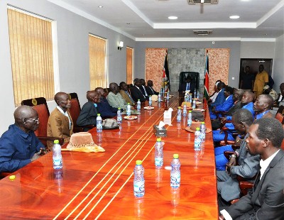 Anyuak traditional leaders meeting President Salva Kiir in Juba, September 28, 2019 (PPU)