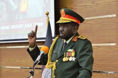 President Salva Kiir speaks at the army's command council in Juba on October 31, 2019 (PPU photo)
