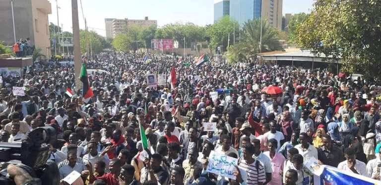 Sudanese rally in Khartoum to celebrate the first anniversary of December Revolution on 19 Dec 2019 (ST Photo)