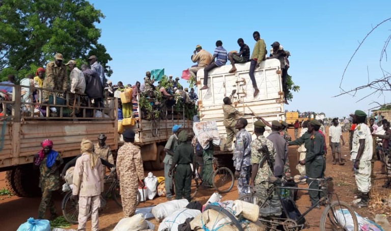 Combattants from both sides heading to training centers in Wau on 1 January 2019 (ST photo)