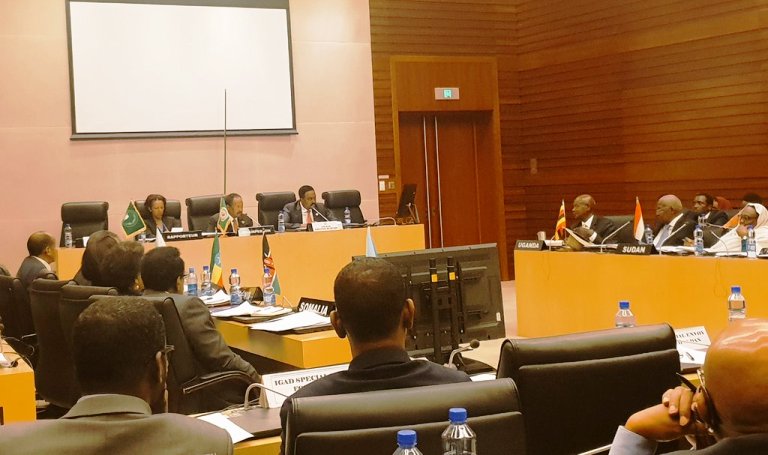 Sudan's PM Hamdok chairs a meeting of the IGAD leaders in Addis Ababa on 9 Feb 2020 -IGAD photo)