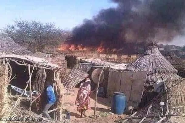 burning village in West Darfur