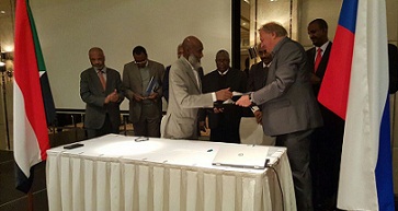 جانب من حفل توقيع اتفاقيات التعاون السودانية الروسية.. موسكو 21 أكتوبر 2015
