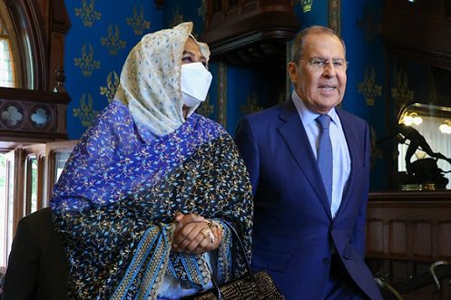 سيرجي لافروف استقبل وزيرة الخارجية مريم الصادق في موسكو