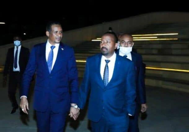 Hemetti and Abiy walk hand by hand i